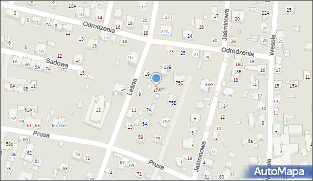 Katowice, Leśna, 17A, mapa Katowic
