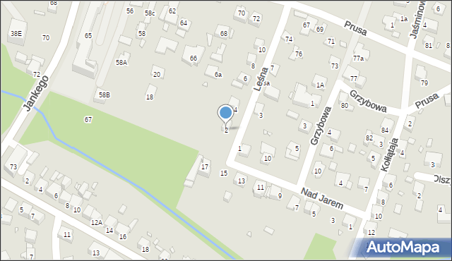 Katowice, Leśna, 2, mapa Katowic