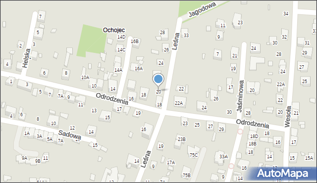 Katowice, Leśna, 20, mapa Katowic