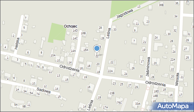 Katowice, Leśna, 22, mapa Katowic