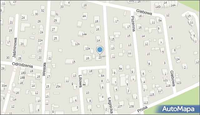 Katowice, Legnicka, 10, mapa Katowic