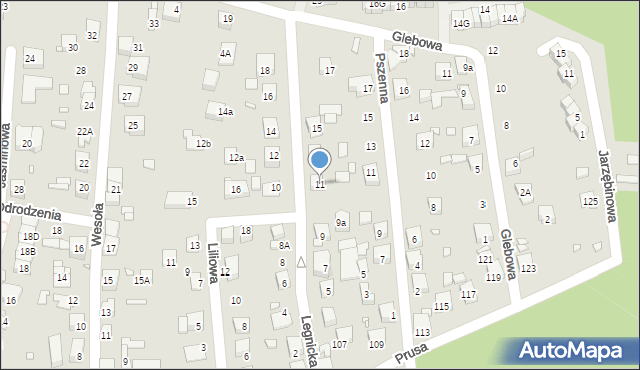 Katowice, Legnicka, 11, mapa Katowic