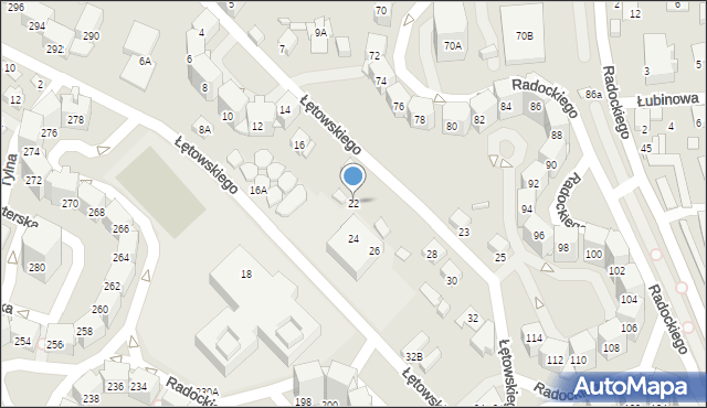 Katowice, Łętowskiego Stanisława, 22, mapa Katowic