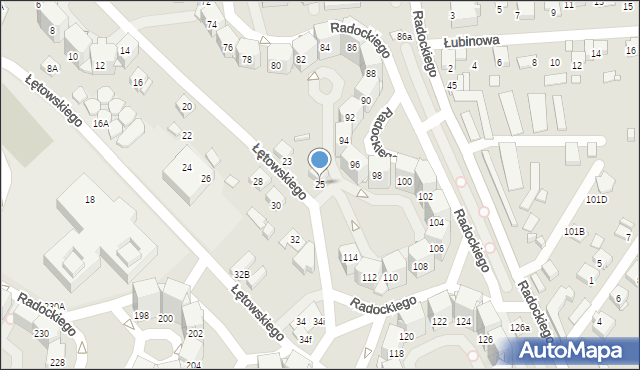 Katowice, Łętowskiego Stanisława, 25, mapa Katowic