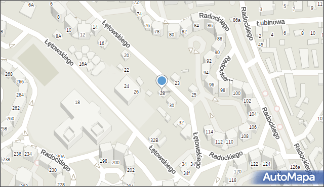 Katowice, Łętowskiego Stanisława, 28, mapa Katowic