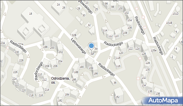 Katowice, Łętowskiego Stanisława, 34C, mapa Katowic