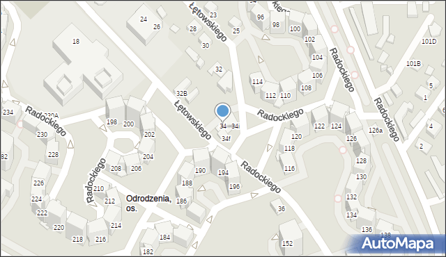 Katowice, Łętowskiego Stanisława, 34d, mapa Katowic