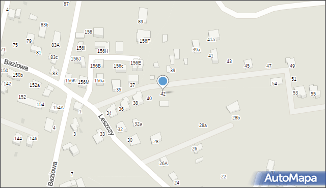 Katowice, Leszczy, 42, mapa Katowic