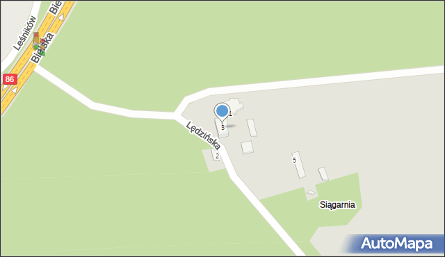 Katowice, Lędzińska, 3, mapa Katowic