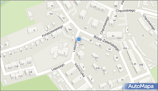 Katowice, Lepszego Kazimierza, 1, mapa Katowic