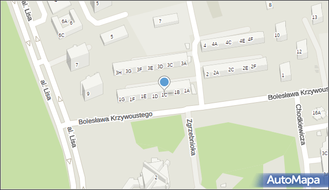 Kędzierzyn-Koźle, Leszka Białego, 1C, mapa Kędzierzyna-Koźle