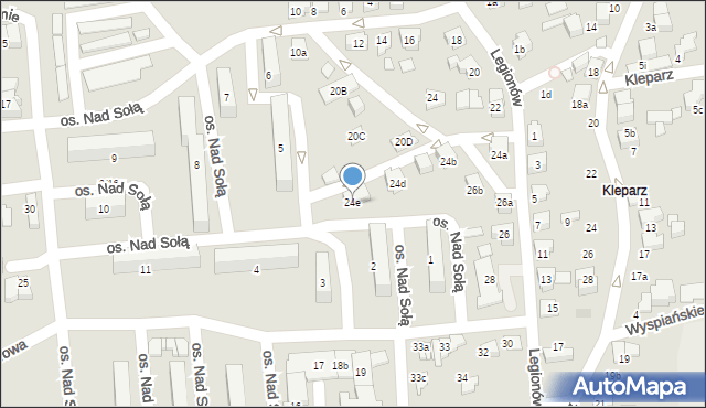 Kęty, Legionów, 24e, mapa Kęty