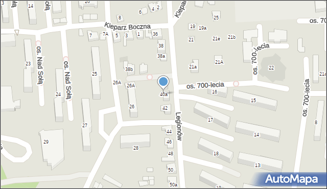 Kęty, Legionów, 40a, mapa Kęty