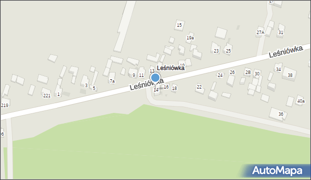 Kielce, Leśniówka, 14, mapa Kielc