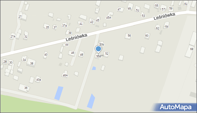 Kielce, Leśniówka, 50d, mapa Kielc