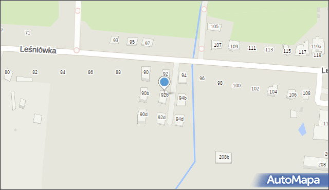 Kielce, Leśniówka, 92b, mapa Kielc