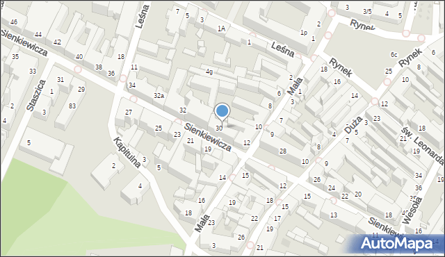 Kielce, Leśna, 2, mapa Kielc