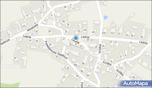 Kielcza, Leśna, 33, mapa Kielcza