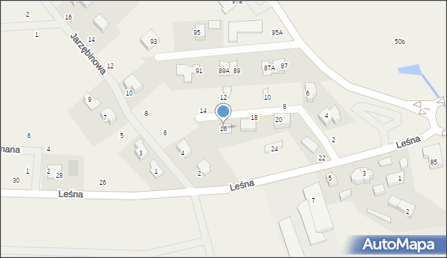 Kielno, Leśna, 16, mapa Kielno