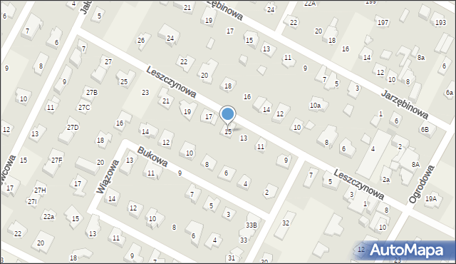 Kiełpin, Leszczynowa, 15, mapa Kiełpin