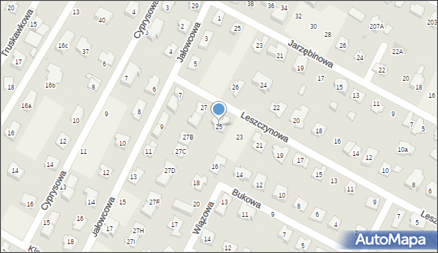 Kiełpin, Leszczynowa, 25, mapa Kiełpin