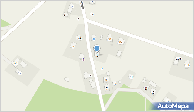 Kiełpino, Leśna, 1, mapa Kiełpino