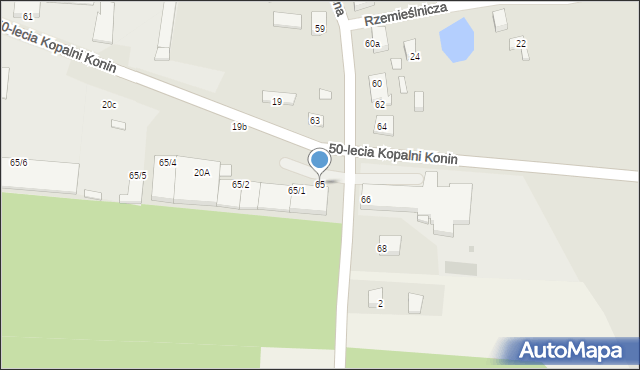 Kleczew, Leśna, 65, mapa Kleczew