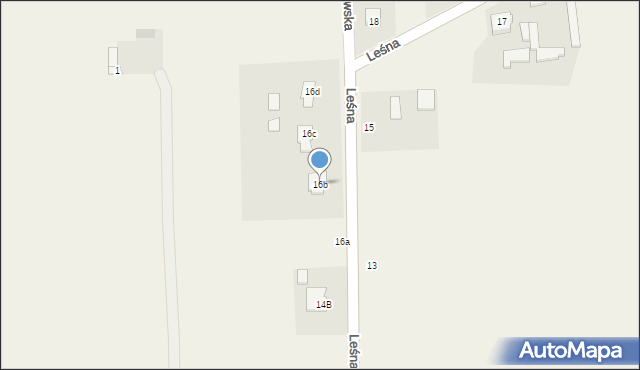 Kłoczew, Leśna, 16b, mapa Kłoczew