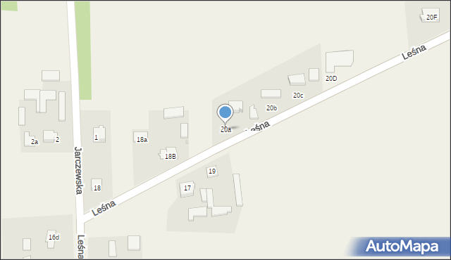 Kłoczew, Leśna, 20a, mapa Kłoczew