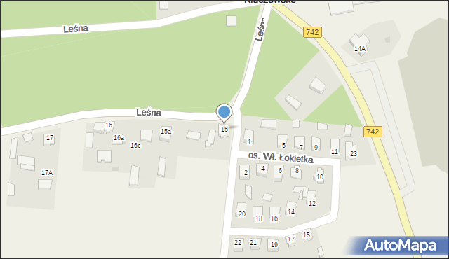 Kluczewsko, Leśna, 15, mapa Kluczewsko