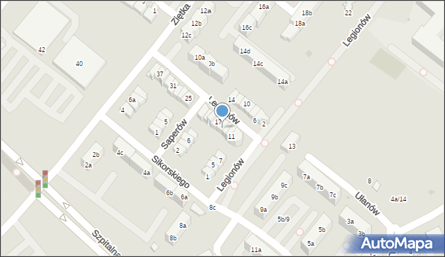 Knurów, Legionów, 15, mapa Knurów