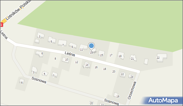 Kobylice, Leśna, 13, mapa Kobylice