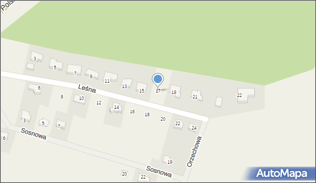 Kobylice, Leśna, 17, mapa Kobylice