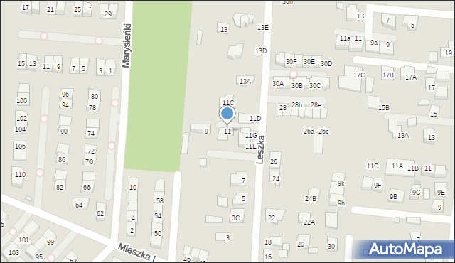 Kobyłka, Leszka, 11, mapa Kobyłka