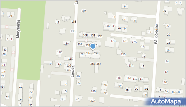 Kobyłka, Leszka, 28d, mapa Kobyłka