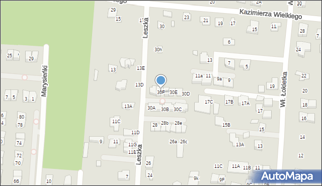 Kobyłka, Leszka, 30F, mapa Kobyłka