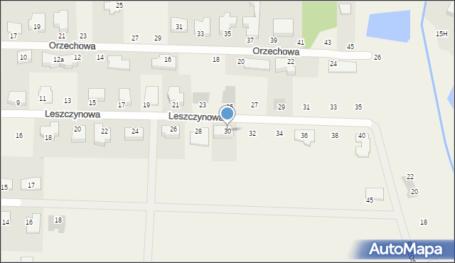 Koczargi Stare, Leszczynowa, 30, mapa Koczargi Stare