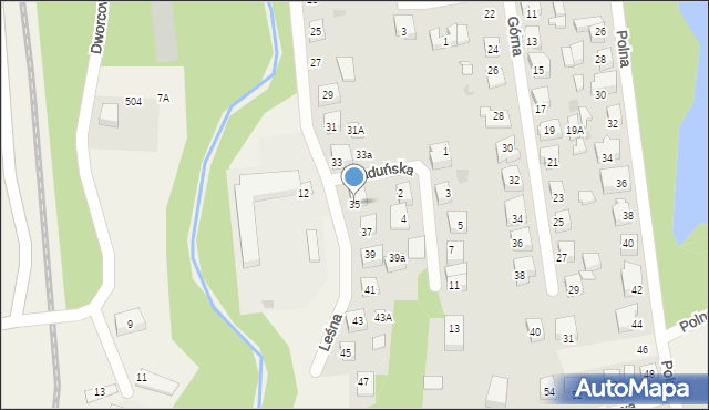 Kolbudy, Leśna, 35, mapa Kolbudy