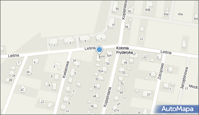 Kolonia Fryderyka, Leśna, 8, mapa Kolonia Fryderyka