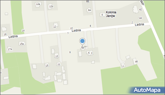 Kolonia Janów, Leśna, 5a, mapa Kolonia Janów