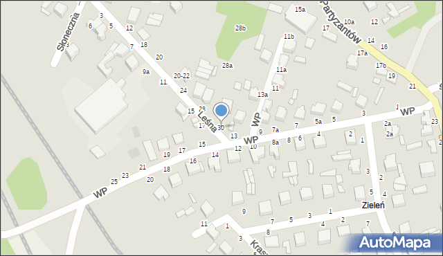 Koluszki, Leśna, 30, mapa Koluszki