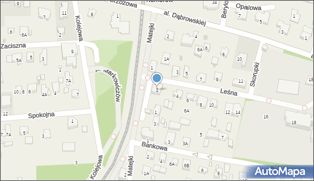 Komorów, Leśna, 2, mapa Komorów