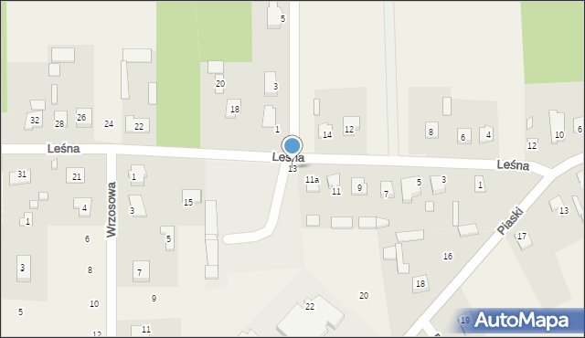 Komorowo, Leśna, 13, mapa Komorowo