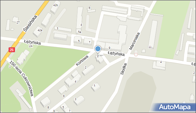 Konin, Łężyńska, 2, mapa Konina