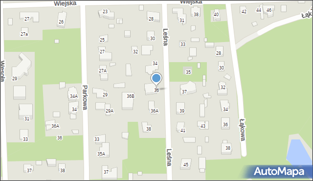Konstancin-Jeziorna, Leśna, 36, mapa Konstancin-Jeziorna