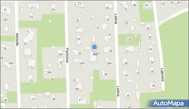 Konstancin-Jeziorna, Leśna, 36B, mapa Konstancin-Jeziorna