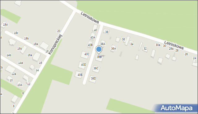 Konstantynów Łódzki, Letniskowa, 38B, mapa Konstantynów Łódzki