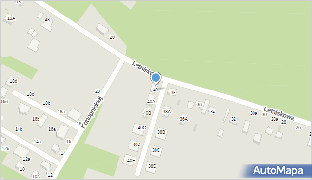 Konstantynów Łódzki, Letniskowa, 40, mapa Konstantynów Łódzki