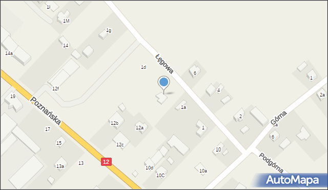 Kościelna Wieś, Łęgowa, 1b, mapa Kościelna Wieś