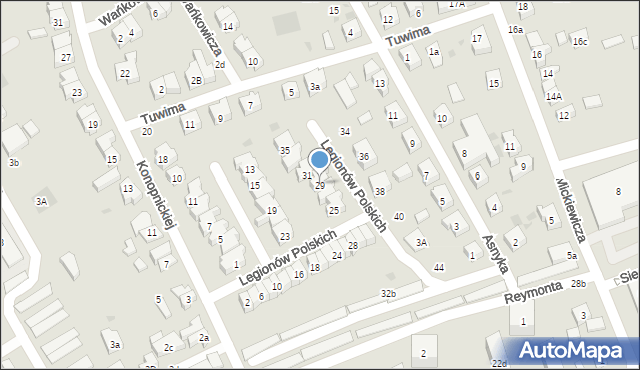 Kościerzyna, Legionów Polskich, 29, mapa Kościerzyna